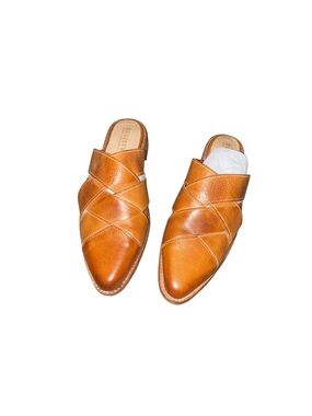 Bed Stu Women's Tan Leather Crossover Mules